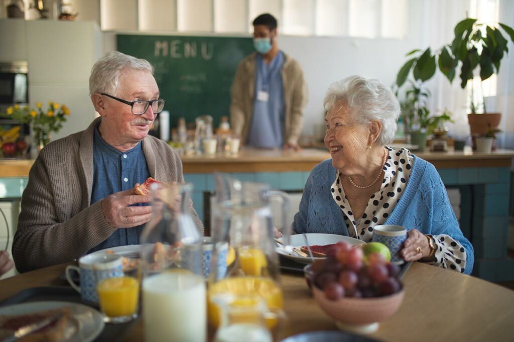 Sage Oak of Denton | Senior couple enjoying breakfast