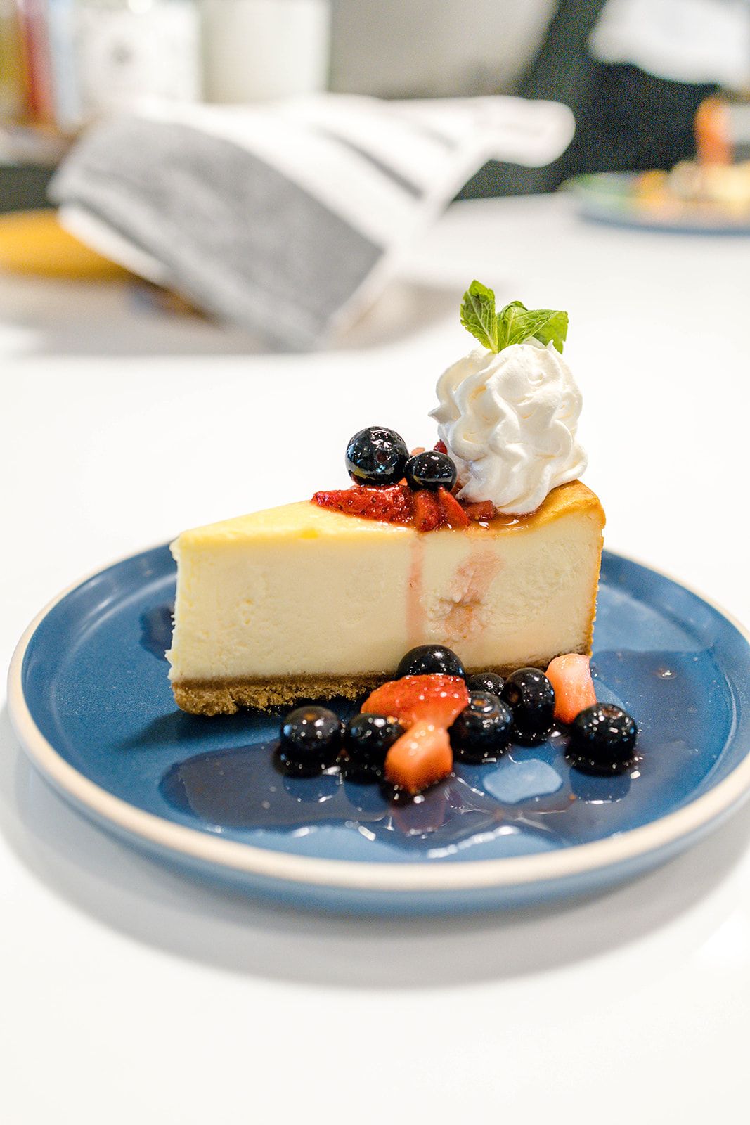 Sage Oak of Denton | Chef-prepared meal for residents - cheesecake with berries